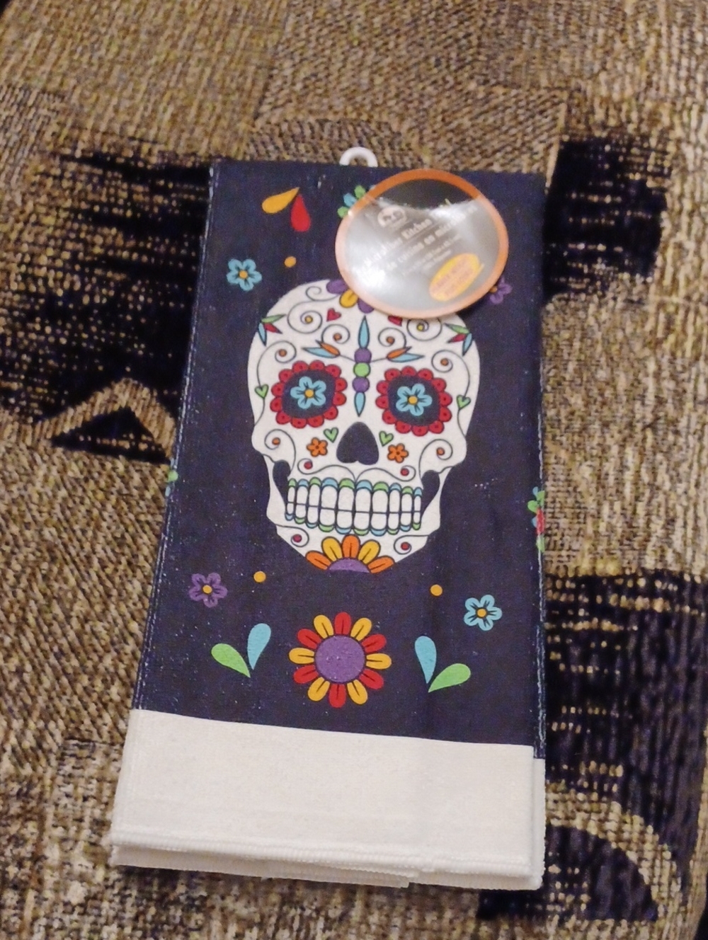 4/$30 New Decorative Sugar Skull Microfiber Kitchen Towel